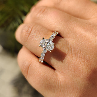 Cushion Hidden Halo Lab Grown Diamond Engagement Ring