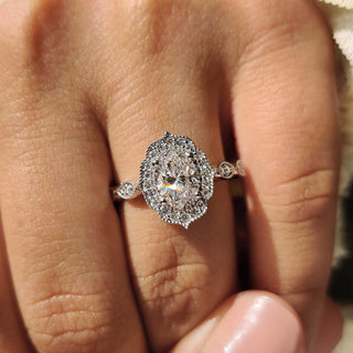 Cushion Hidden Halo Lab Grown Diamond Engagement Ring