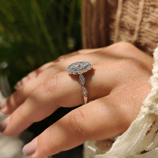Cushion Hidden Halo Lab Grown Diamond Engagement Ring