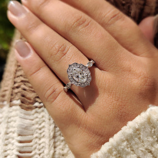 Cushion Hidden Halo Lab Grown Diamond Engagement Ring