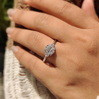 Cushion Hidden Halo Lab Grown Diamond Engagement Ring