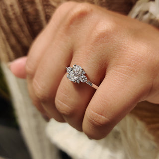 Cushion Hidden Halo Lab Grown Diamond Engagement Ring