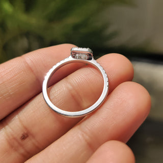 Cushion Hidden Halo Lab Grown Diamond Engagement Ring