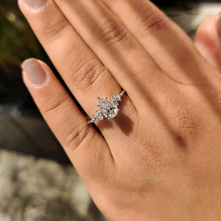 Cushion Hidden Halo Lab Grown Diamond Engagement Ring