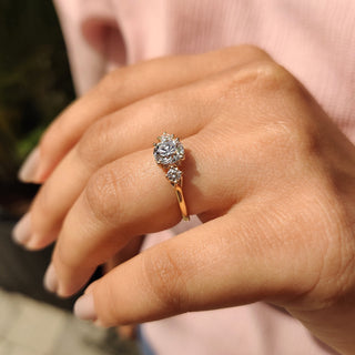 Cushion Hidden Halo Lab Grown Diamond Engagement Ring