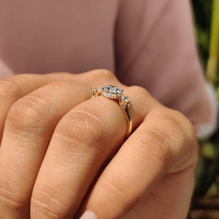 Cushion Hidden Halo Lab Grown Diamond Engagement Ring