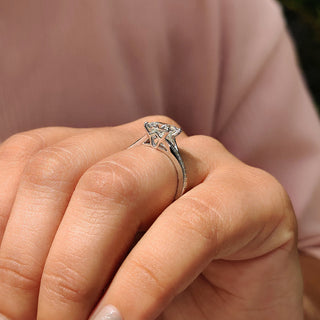 Cushion Hidden Halo Lab Grown Diamond Engagement Ring
