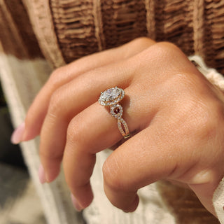 Cushion Hidden Halo Lab Grown Diamond Engagement Ring
