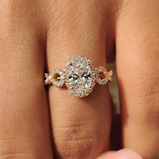 Cushion Hidden Halo Lab Grown Diamond Engagement Ring