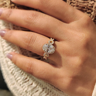 Cushion Hidden Halo Lab Grown Diamond Engagement Ring