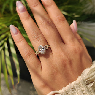 Cushion Hidden Halo Lab Grown Diamond Engagement Ring