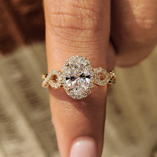 Cushion Hidden Halo Lab Grown Diamond Engagement Ring