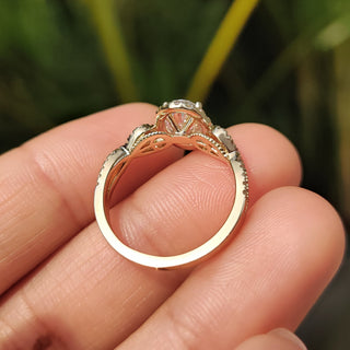 Cushion Hidden Halo Lab Grown Diamond Engagement Ring
