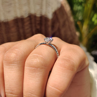Cushion Hidden Halo Lab Grown Diamond Engagement Ring