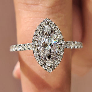 Cushion Hidden Halo Lab Grown Diamond Engagement Ring