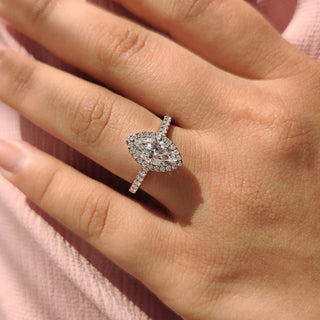 Cushion Hidden Halo Lab Grown Diamond Engagement Ring
