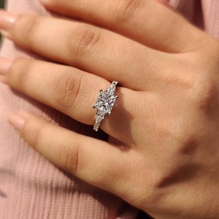 Cushion Hidden Halo Lab Grown Diamond Engagement Ring