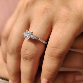 Cushion Hidden Halo Lab Grown Diamond Engagement Ring