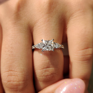 Cushion Hidden Halo Lab Grown Diamond Engagement Ring