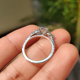 Cushion Hidden Halo Lab Grown Diamond Engagement Ring