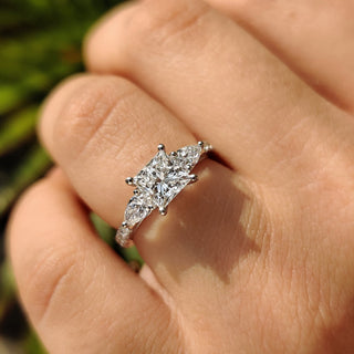 Cushion Hidden Halo Lab Grown Diamond Engagement Ring