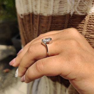 Cushion Hidden Halo Lab Grown Diamond Engagement Ring