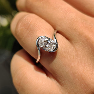 Cushion Hidden Halo Lab Grown Diamond Engagement Ring