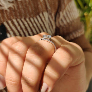 Cushion Hidden Halo Lab Grown Diamond Engagement Ring