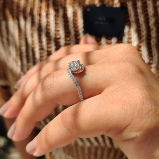 Cushion Hidden Halo Lab Grown Diamond Engagement Ring