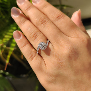 Cushion Hidden Halo Lab Grown Diamond Engagement Ring