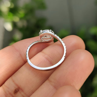 Cushion Hidden Halo Lab Grown Diamond Engagement Ring