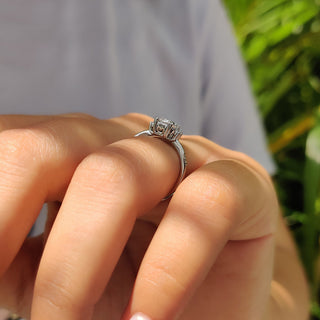 Cushion Hidden Halo Lab Grown Diamond Engagement Ring