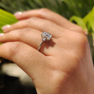 Cushion Hidden Halo Lab Grown Diamond Engagement Ring