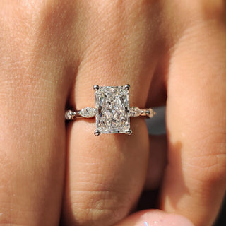 Cushion Hidden Halo Lab Grown Diamond Engagement Ring
