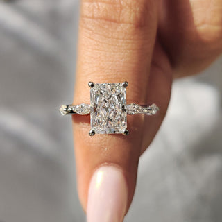 Cushion Hidden Halo Lab Grown Diamond Engagement Ring