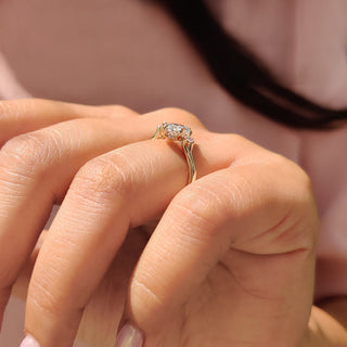 Cushion Hidden Halo Lab Grown Diamond Engagement Ring
