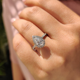 Cushion Hidden Halo Lab Grown Diamond Engagement Ring