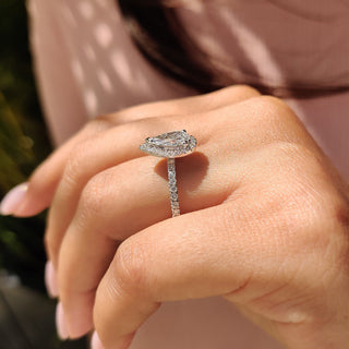 Cushion Hidden Halo Lab Grown Diamond Engagement Ring