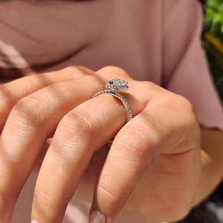 Cushion Hidden Halo Lab Grown Diamond Engagement Ring
