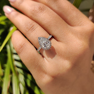 Cushion Hidden Halo Lab Grown Diamond Engagement Ring