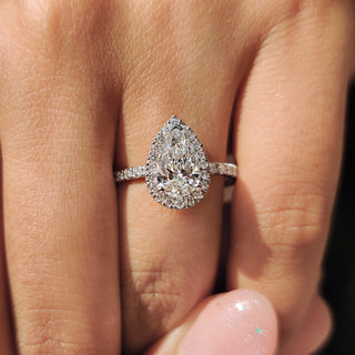 Cushion Hidden Halo Lab Grown Diamond Engagement Ring