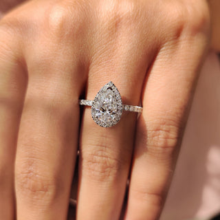Cushion Hidden Halo Lab Grown Diamond Engagement Ring