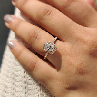 Cushion Hidden Halo Lab Grown Diamond Engagement Ring
