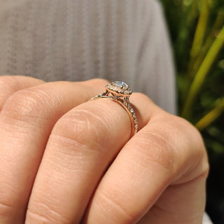 Cushion Hidden Halo Lab Grown Diamond Engagement Ring