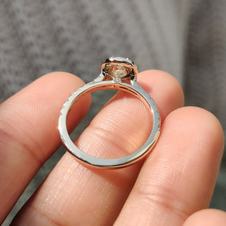 Cushion Hidden Halo Lab Grown Diamond Engagement Ring
