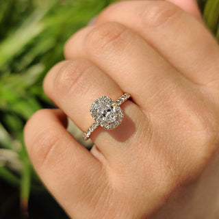 Cushion Hidden Halo Lab Grown Diamond Engagement Ring