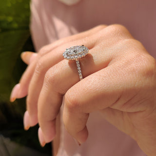 Cushion Hidden Halo Lab Grown Diamond Engagement Ring