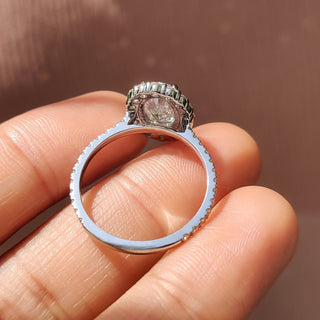 Cushion Hidden Halo Lab Grown Diamond Engagement Ring
