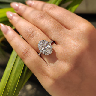 Cushion Hidden Halo Lab Grown Diamond Engagement Ring