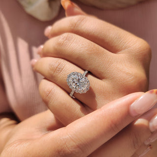 Cushion Hidden Halo Lab Grown Diamond Engagement Ring